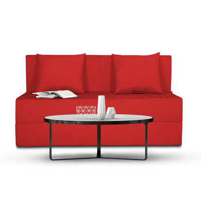 Adorn India Easy 2 Seater Sofa Cum Bed Alyn 4'x 6' (Red) (1 Year Warranty)