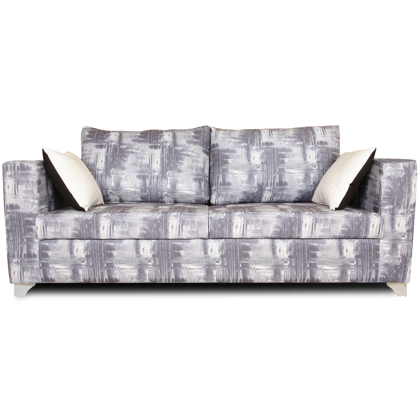 Adorn India Alanza 3 Seater Sofa Digitel Print (Grey)