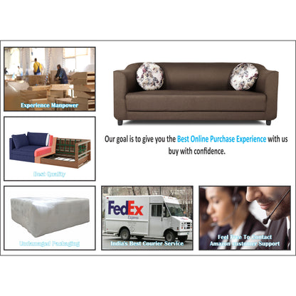 Adorn India Brisco 3 Seater Sofa (Camel)