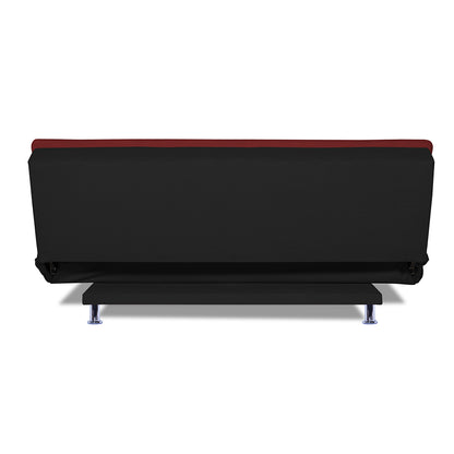 Adorn India Aspen Three Seater Sofa Cum Bed (Maroon & Black)