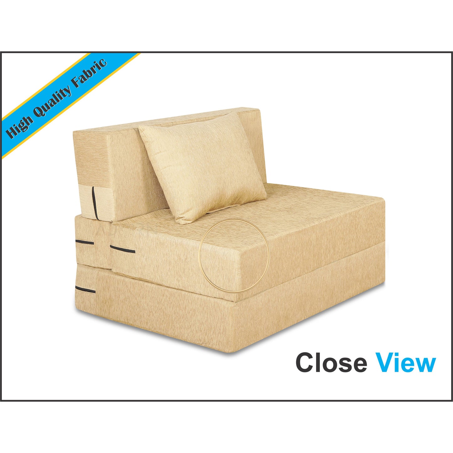 Adorn India Easy 3 Seater Sofa Cum Bed Alyn 3'x 6' (Beige) (1 Year Warranty)