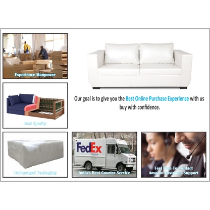 Adorn India Walton Leatherette 3-1-1 Sofa Set (White)