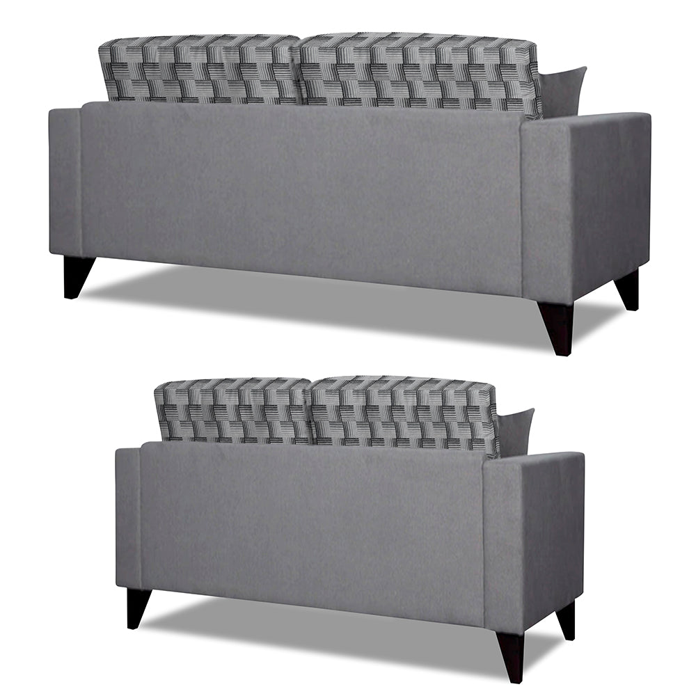 Adorn India Berlin Bricks 3+2 5 Seater Sofa Set (Grey) Martin Plus (3 Year Warranty)