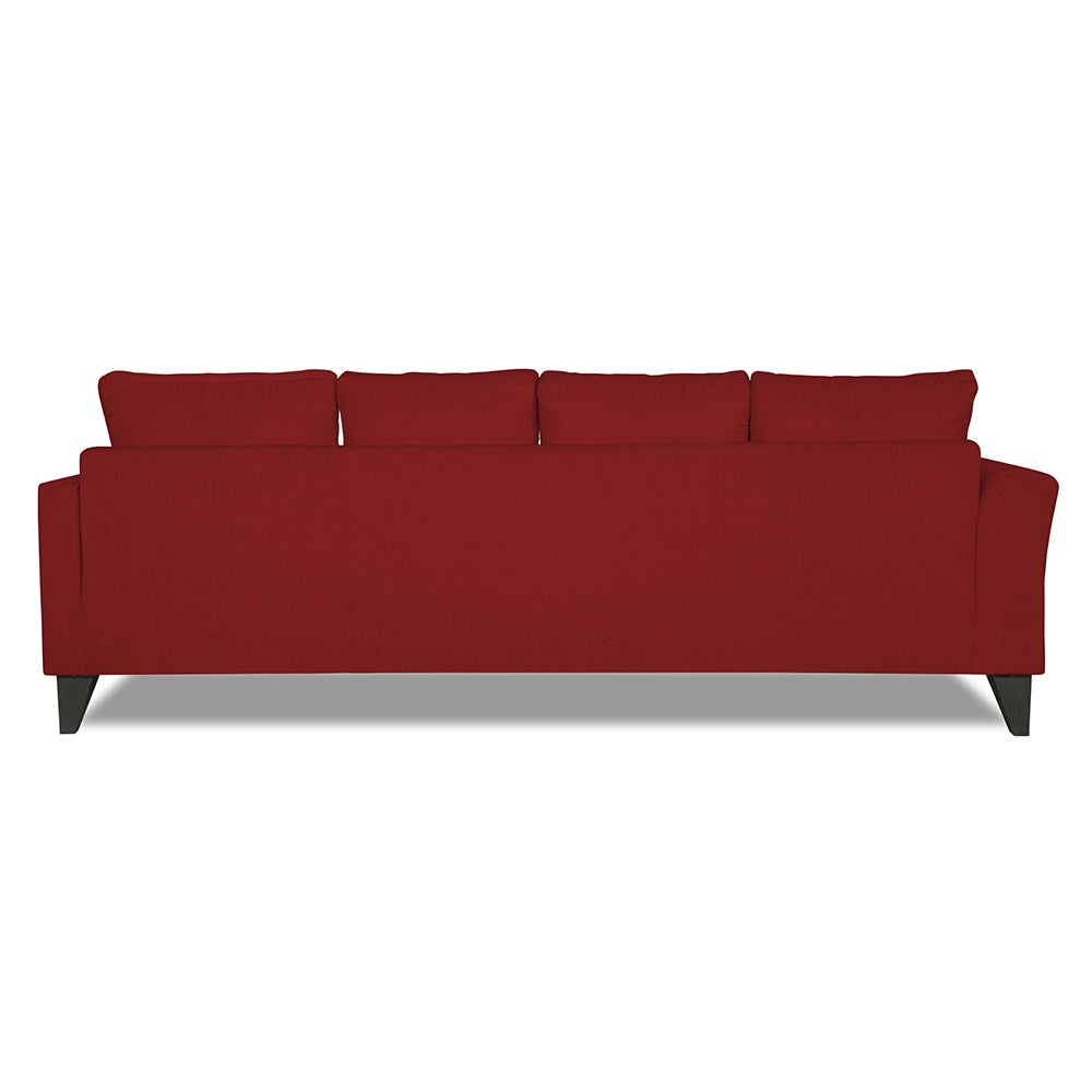 Adorn India Maddox Tufted L Shape 5 Seater Sofa Sofa Set RHS (Maroon) (3 Year Warranty)