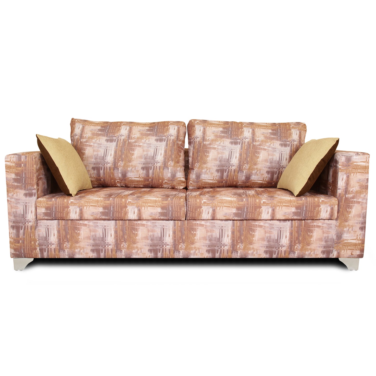 Adorn India Alanza 3 Seater Sofa Digitel Print (Beige)
