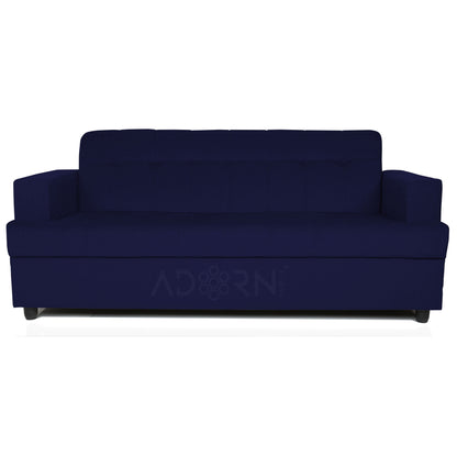 Adorn India Aleena 3 Seater Sofa(Dark Blue)