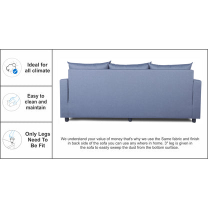 Adorn India New Straight Line Modular 5 Seater Sofa Set (Dark Grey)