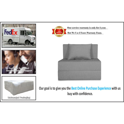Adorn India Easy 2 Seater Sofa Cum Bed Alyn 3'x 6' (Grey) (1 Year Warranty)