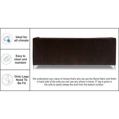 Adorn India Exclusive Cosmos Leatherette 3+2 Sofa Set (Brown)