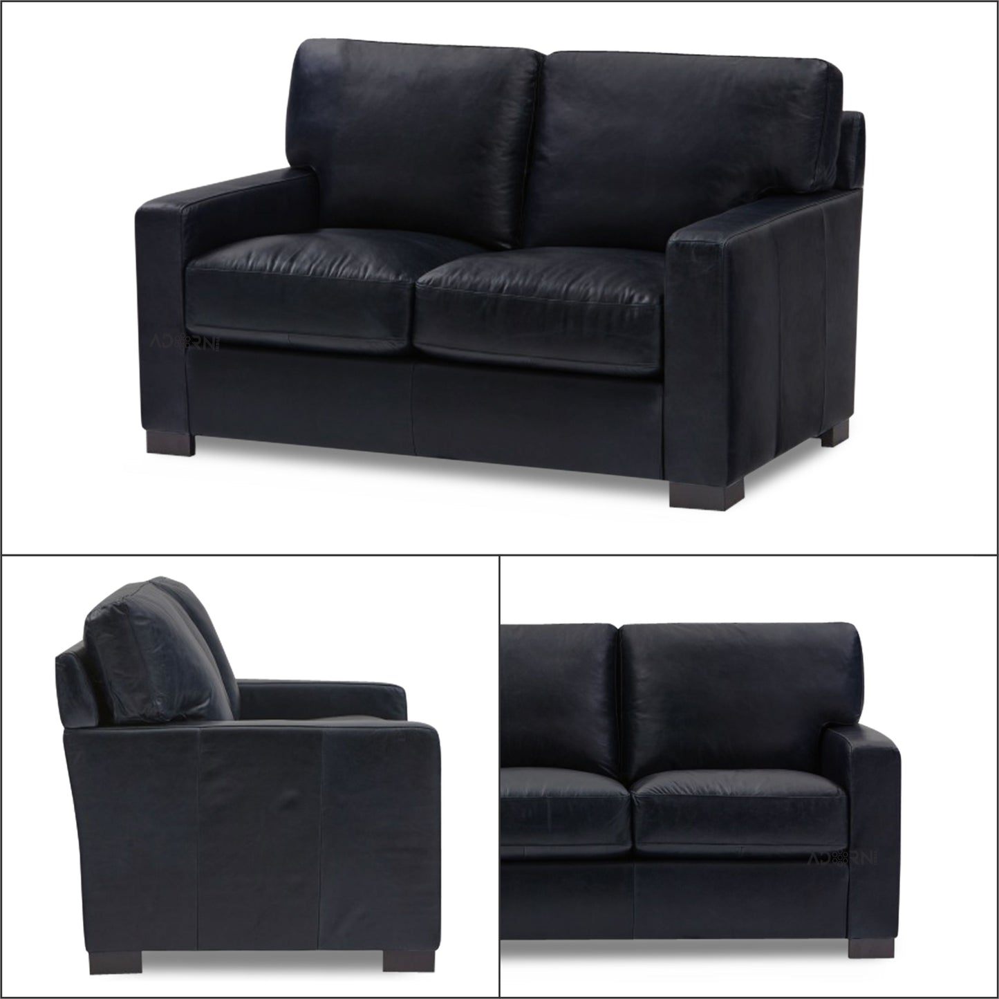 Adorn India Exclusive Rosina Leatherette 3+2 Sofa Set (Black)