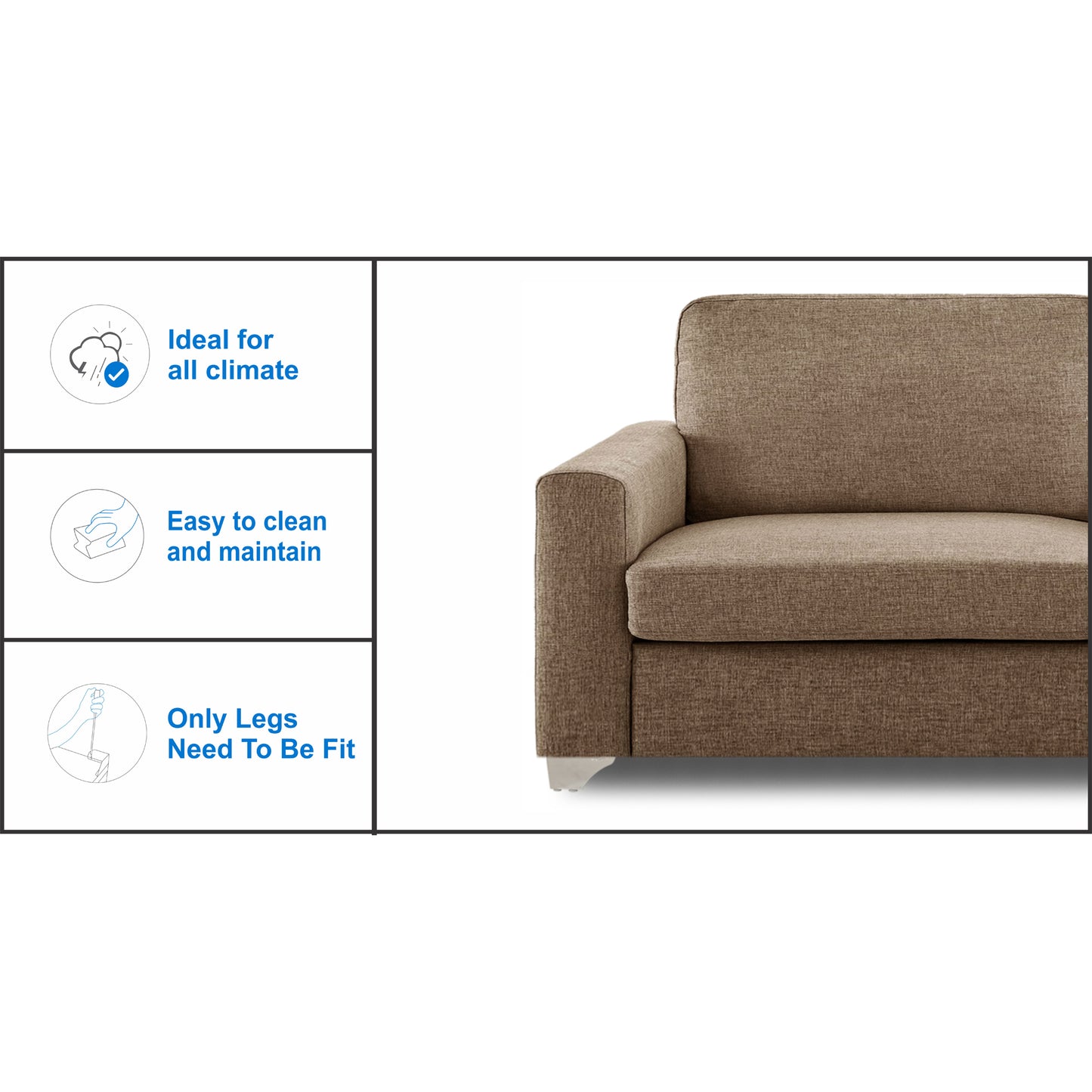 Adorn India Straight line 3+1+1 Seater Sofa Set(Camel)