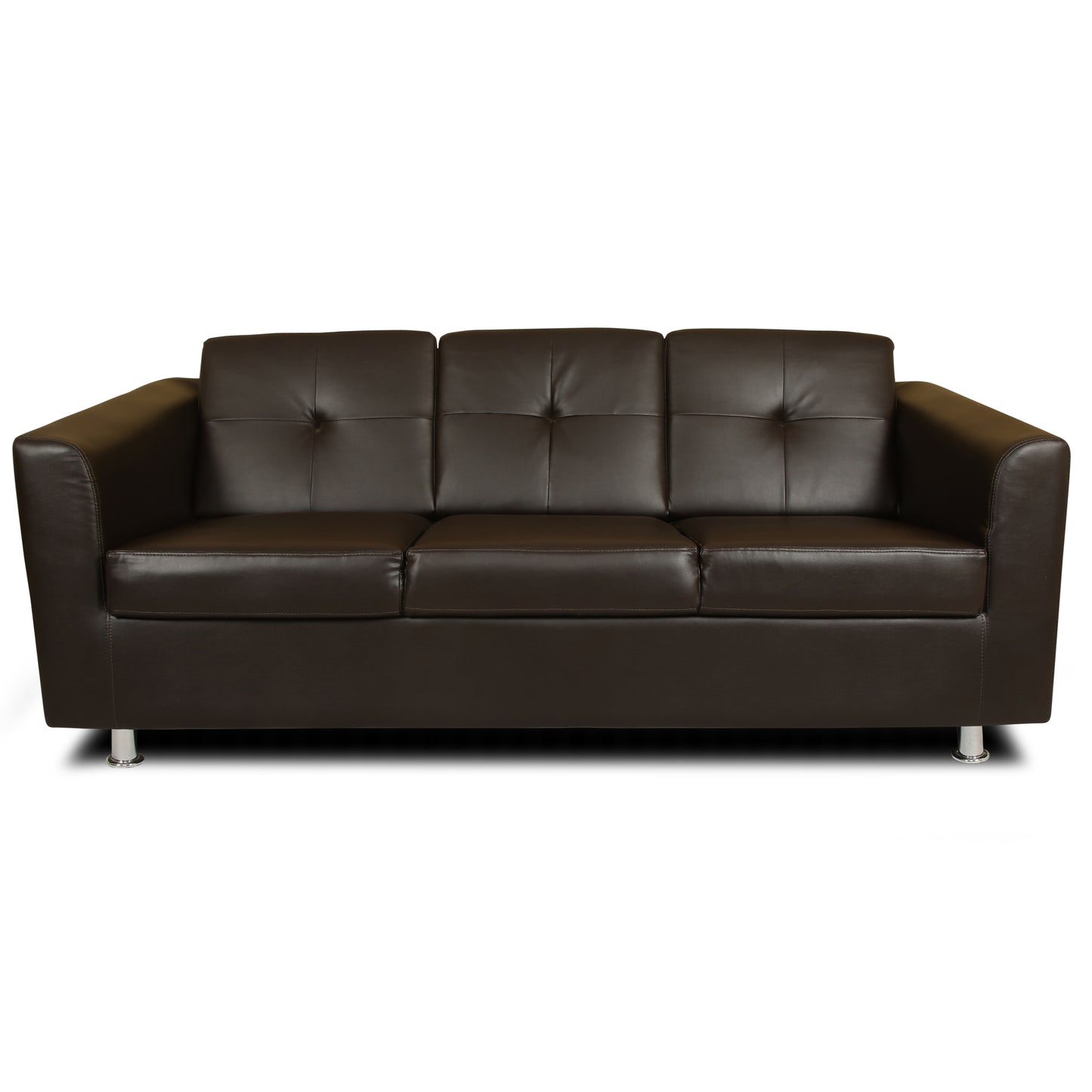 Adorn India Orchid Modular Sofa Set Leatherette (Black)