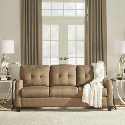 Adorn India Astor 3+1+1 5 Seater Sofa Set (Camel) (3 Year Warranty)