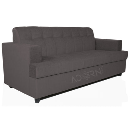 Adorn India Aleena 3 Seater Sofa(Grey)