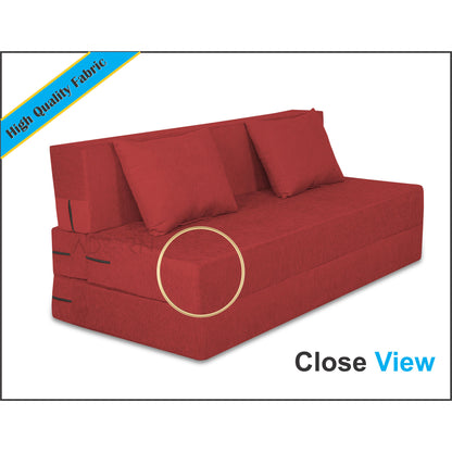 Adorn India Easy 3 Seater Sofa Cum Bed Alyn 5'x 6' (Maroon) (1 Year Warranty)