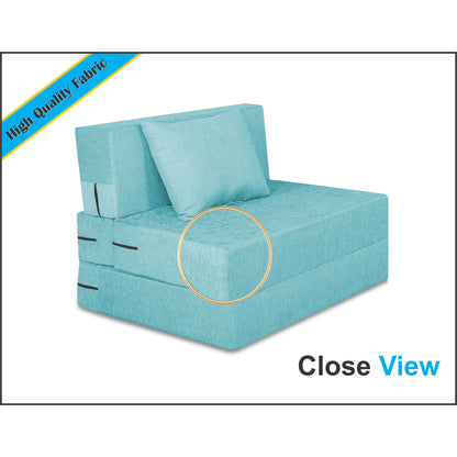 Adorn India Easy 2 Seater Sofa Cum Bed Alyn 3'x 6' (Aqua Blue) (1 Year Warranty)
