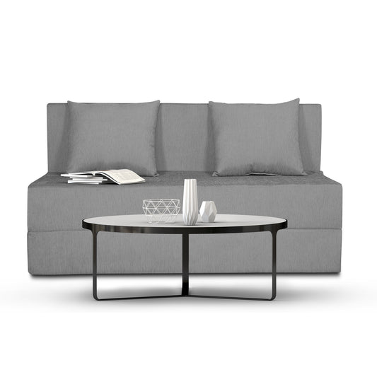 Adorn India Easy Two Seater Sofa Cum Bed Alyn 4'x 6' (Grey) (1 Year Warranty)