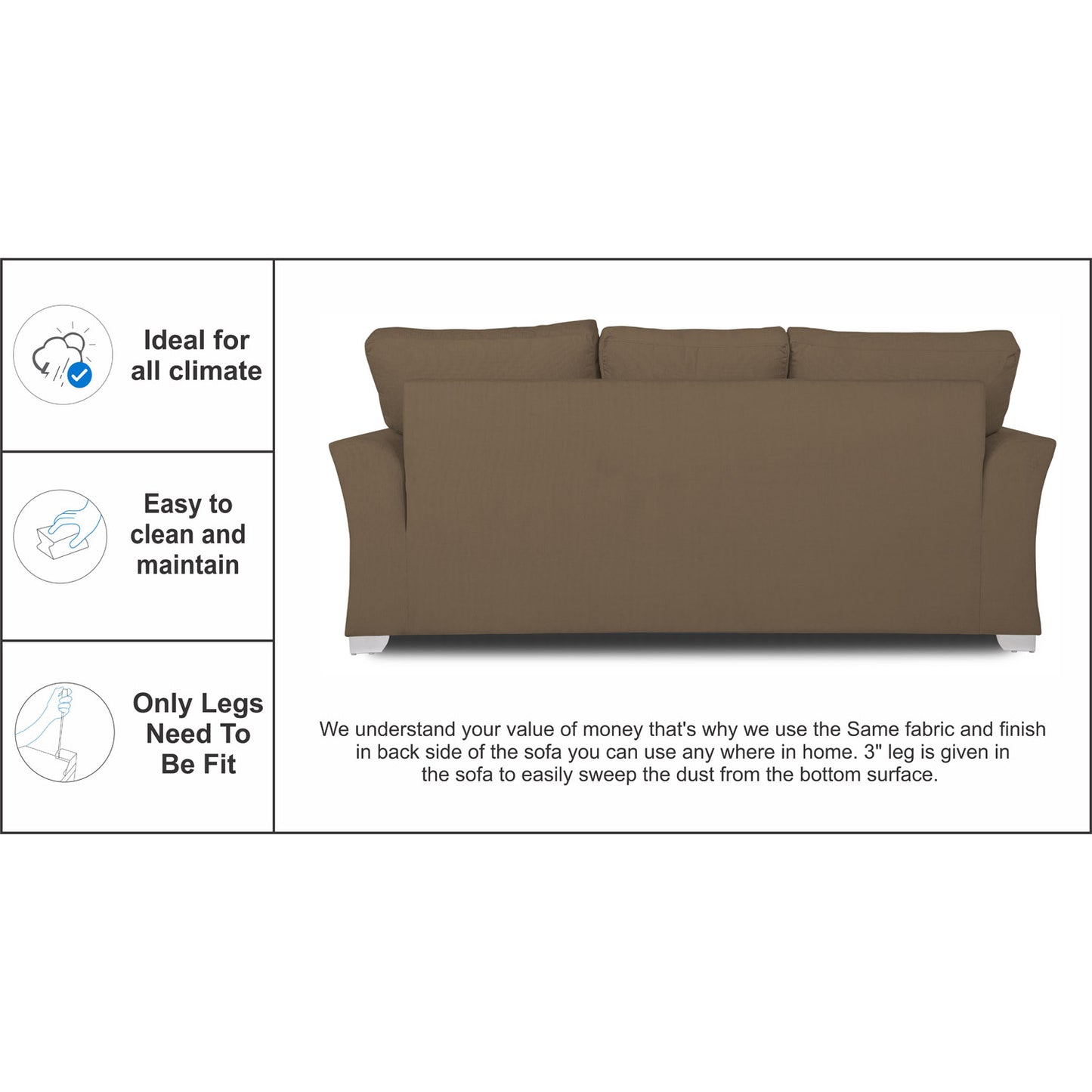 Adorn India Alexia 3+1+1 Sofa Set(Camel)