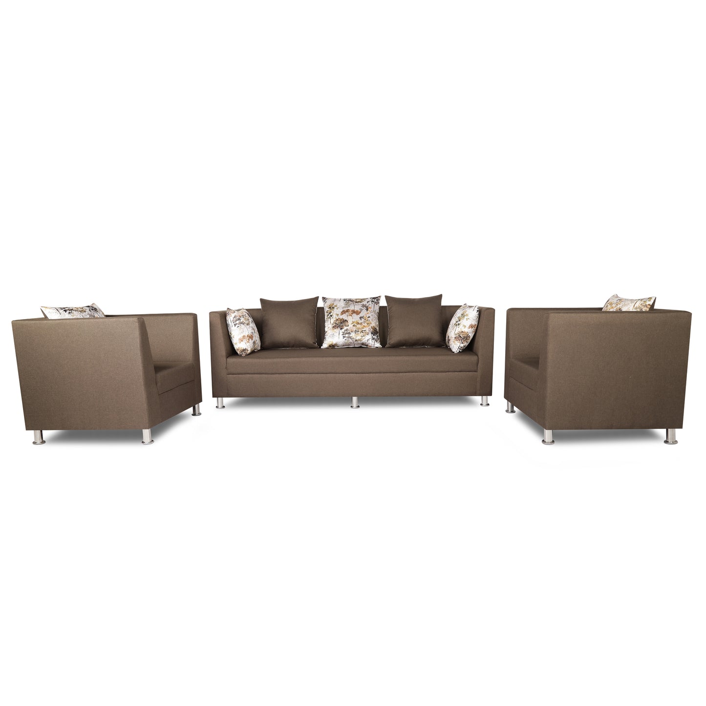 Adorn India Alica 3-1-1 5 Seater Sofa Set(Camel)