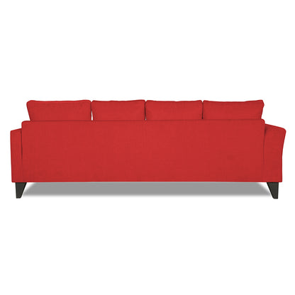 Adorn India Wood Maddox Tufted L Shape 5 Seater Sofa Set RHS (Red) (3 Year Warranty)