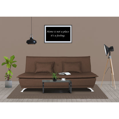 Adorn India Arden 4 Seater Sofa Cum Bed 4 x 6 (Brown) (3 Year Warranty)