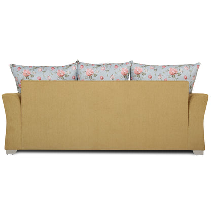 Adorn India Daisy 3 Seater Sofa Digitel Print (Beige)