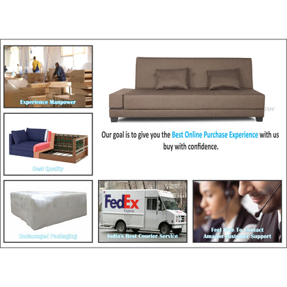 Adorn India Blake 3 Seater Sofa Cum Bed (Camel)