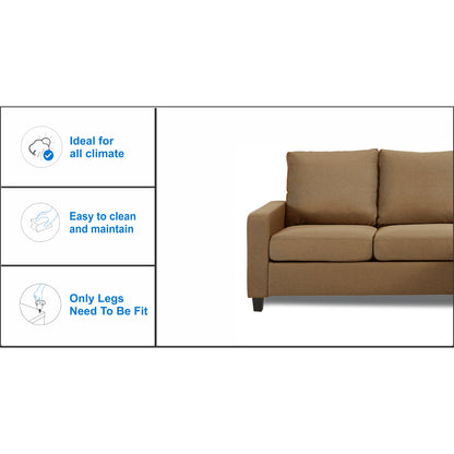 Adorn India Daffodil Three Seater Modular Sofa (Camel)