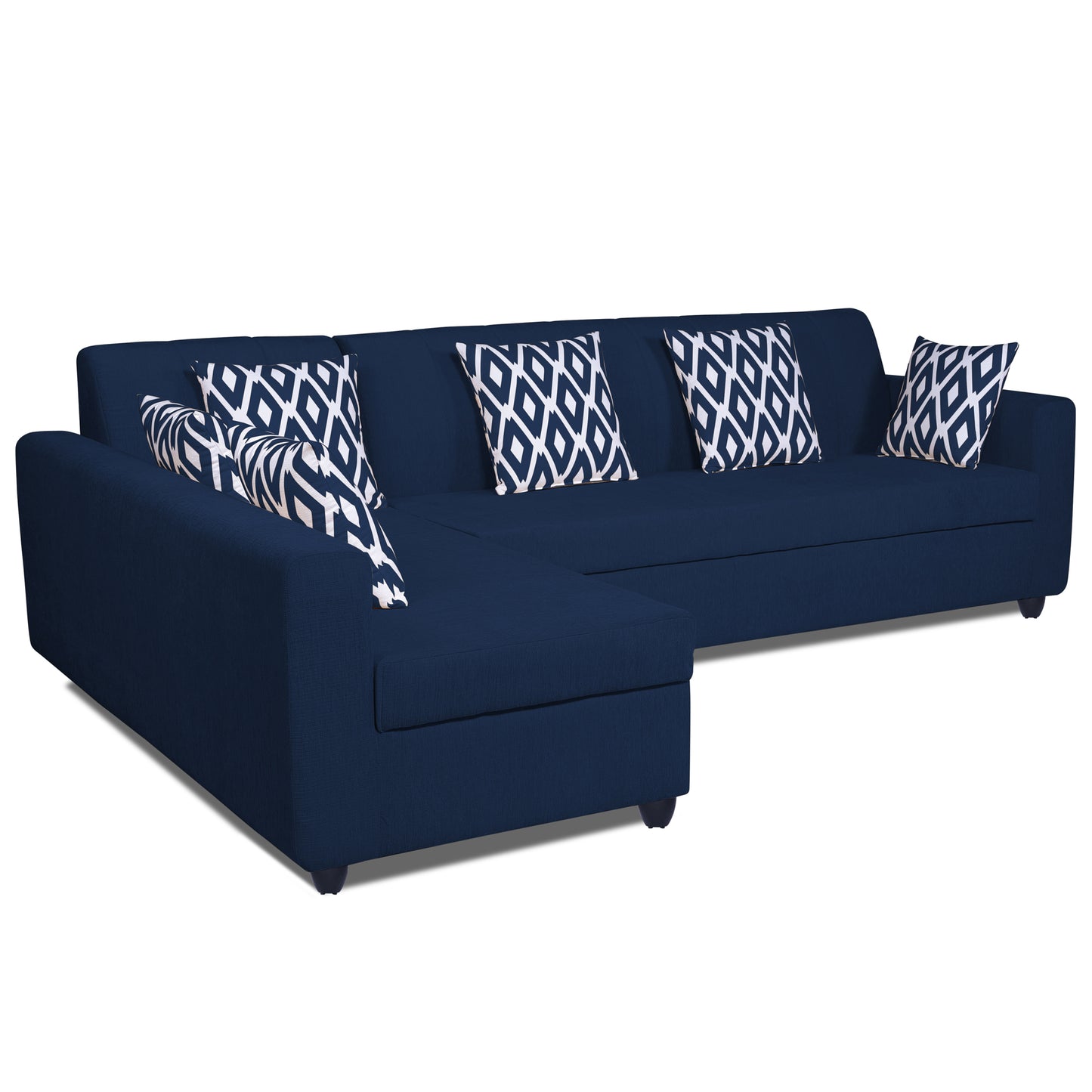 Adorn India Rio Highback L Shape 6 Seater corner Sofa Set (Left Side Handle)(Blue) (3 Year Warranty)