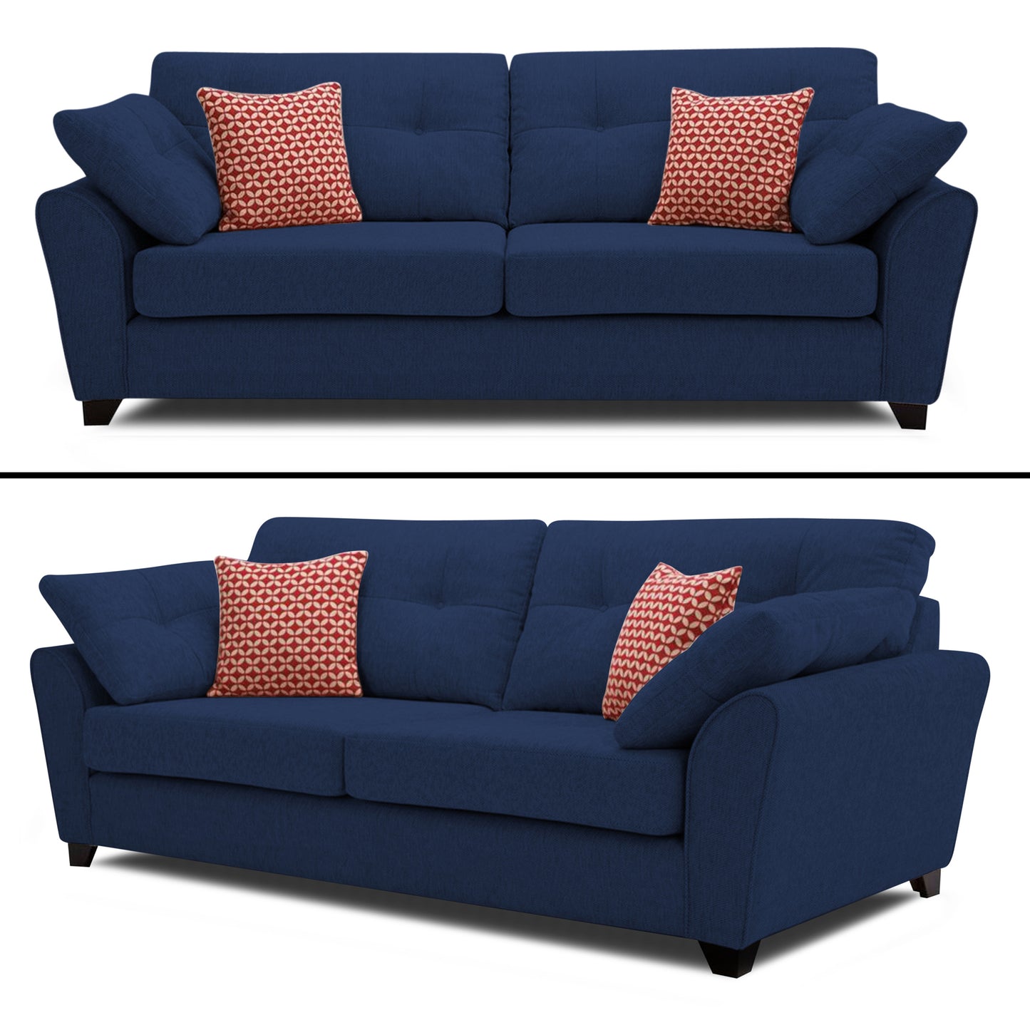 Adorn India Moris 3+2+1 6 Seater Sofa Set (Blue) (3 Year Warranty)
