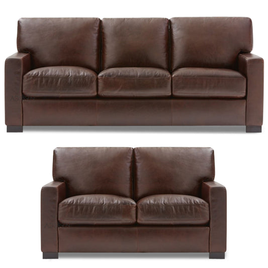 Adorn India Exclusive Rosina Leatherette 3+2 Sofa Set (Light Brown)