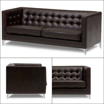 Adorn India Exclusive Cosmos Leatherette 3+2 Sofa Set (Brown)