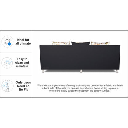 Adorn India Alica 3-1-1 5 Seater Sofa Set(Black)