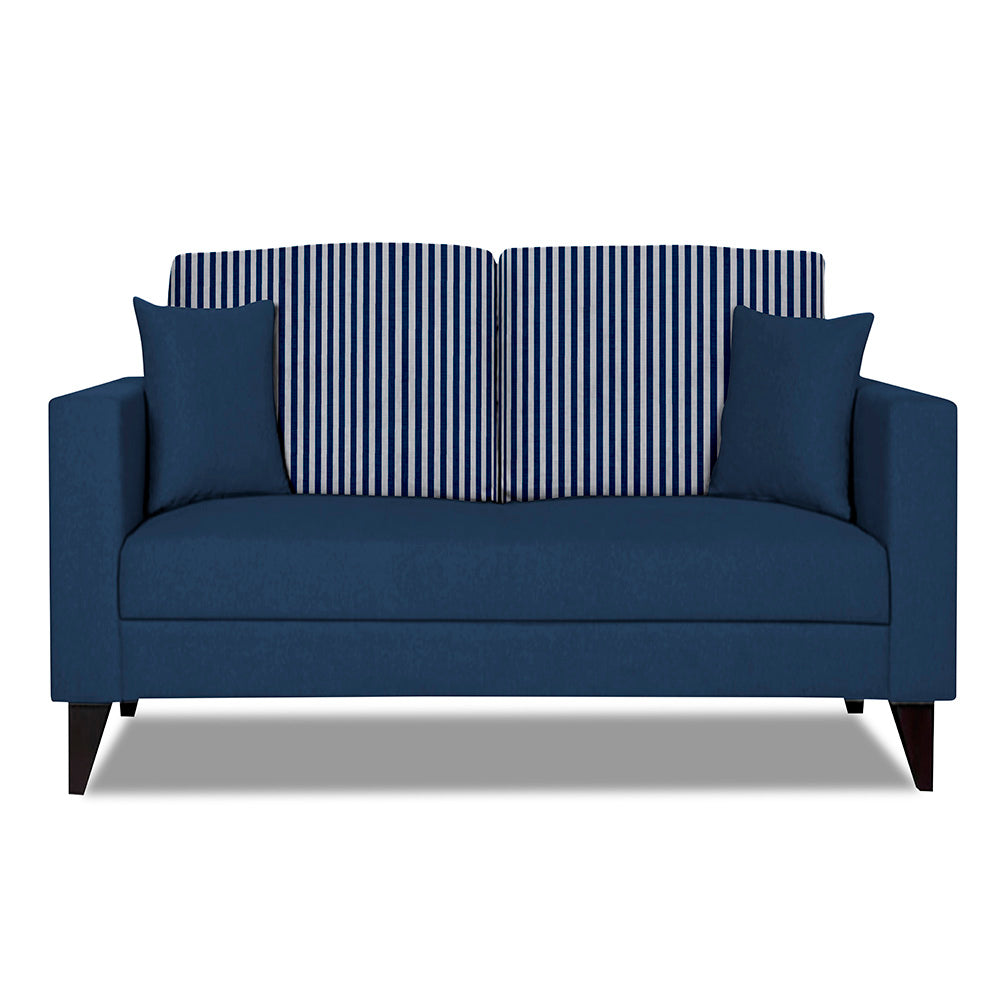 Adorn India Hector Stripes 2 Seater Sofa (Blue) Martin Plus (3 Year Warranty)