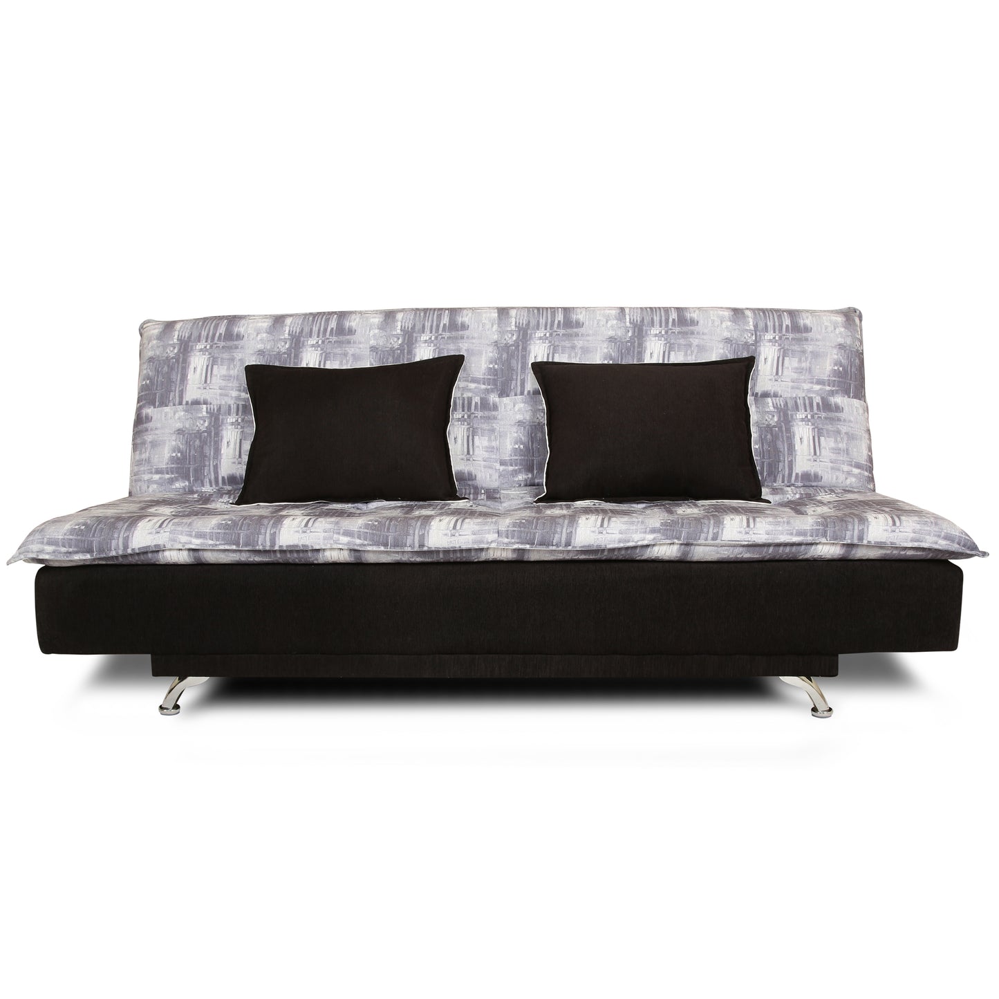 Adorn India Alenza 3 Seater Sofa Cum Bed Digitel Print (Grey)