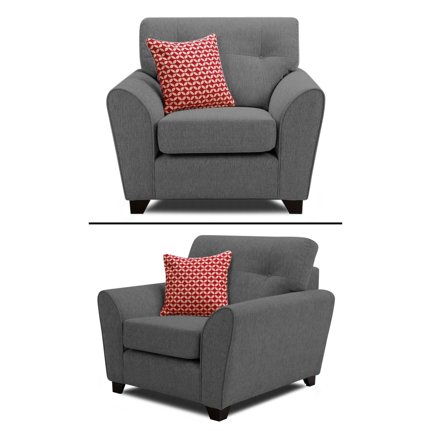 Adorn India Moris 3+2+1 6 Seater Fabric Sofa Set (Grey) (3 Year Warranty)