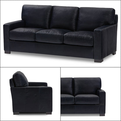 Adorn India Exclusive Rosina Leatherette 3-1-1 Sofa Set (Black)