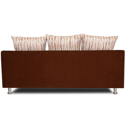 Adorn India Dexter 3 Seater Sofa Digitel Print (Beige & Brown)