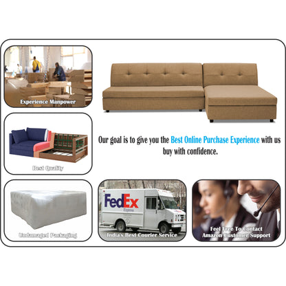 Adorn India Atlas Modular Sofa Set (Camel) (3 Year Warranty)