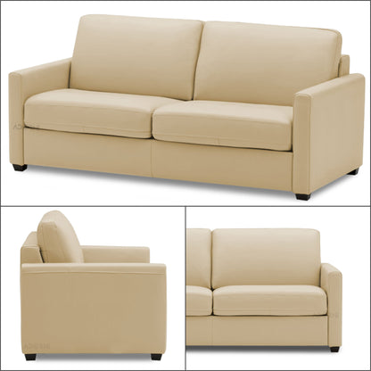 Adorn India Exclusive Flavio Leatherette 3+2 Sofa Set (Beige)