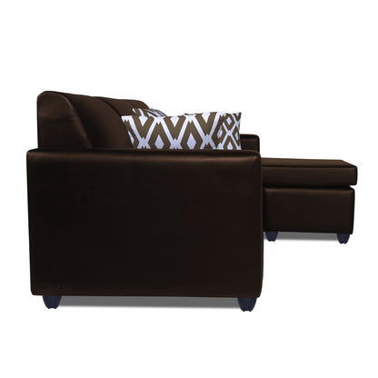 Adorn India Monteno Leatherette Modular 4 Seater Sofa Set (Brown) (3 Year Warranty)