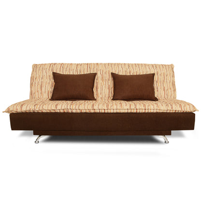 Adorn India Lancia 3 Seater Sofa Cum Bed Digitel Print (Brown & Beige)