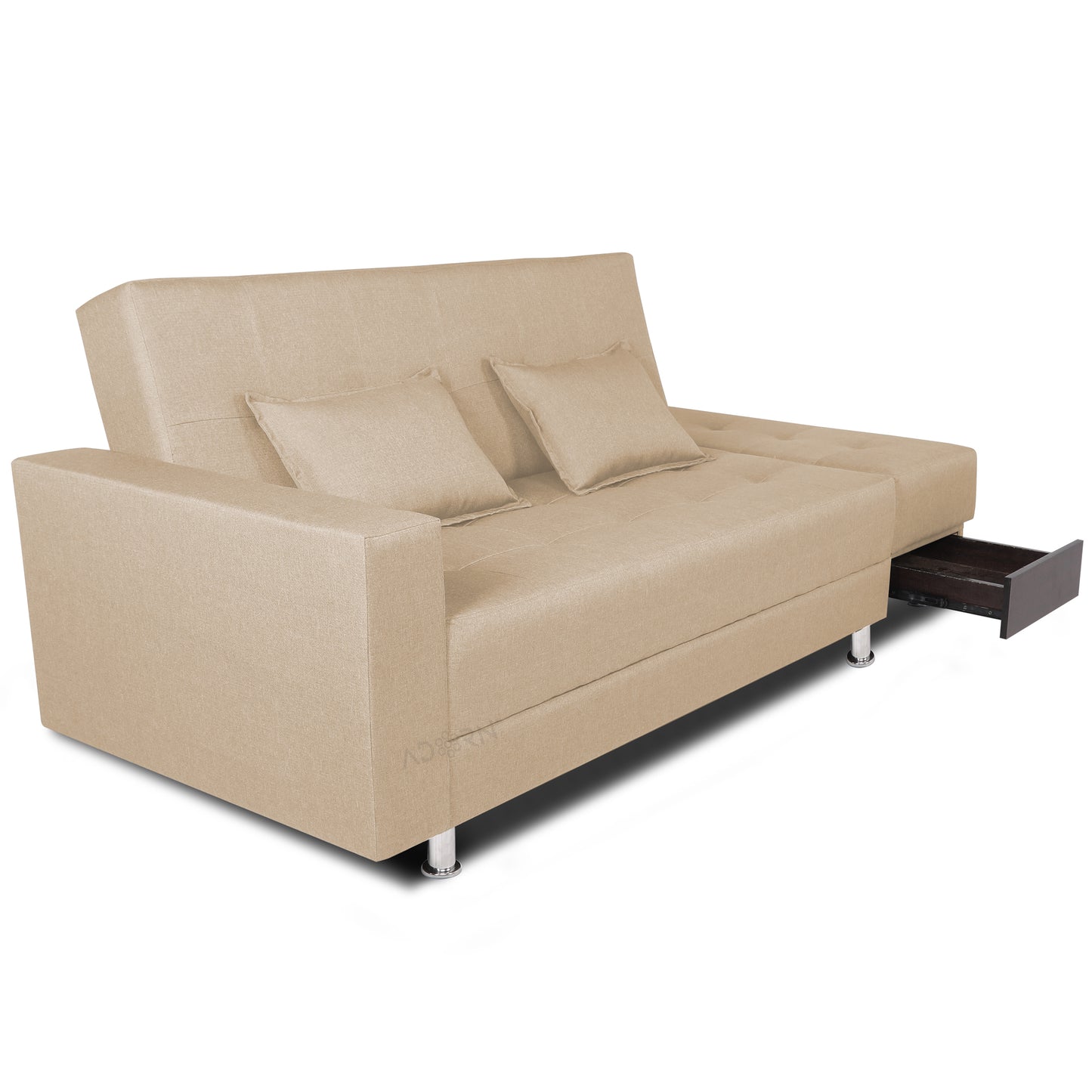 Adorn India Flora Sofa Cum Bed(Beige)