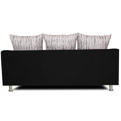 Adorn India Dexter Sofa Set 3-1-1 digitel Print (Grey & Black)