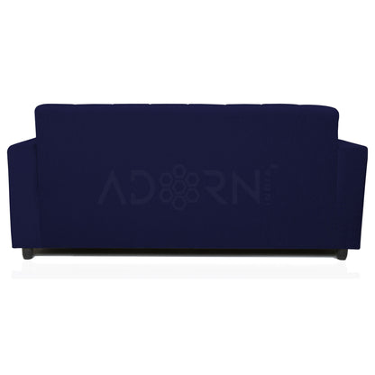 Adorn India Aleena 3 Seater Sofa(Dark Blue)