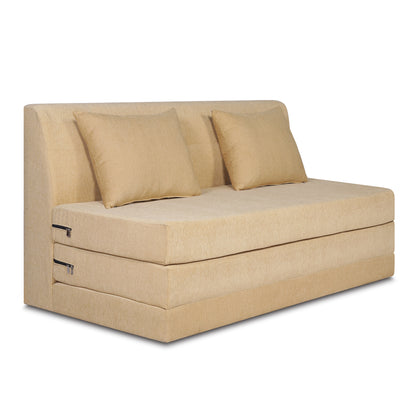 Adorn India Easy Highback Three Seater Sofa Cum Bed Decent 6' x 6' (Beige) (1 Year Warranty)