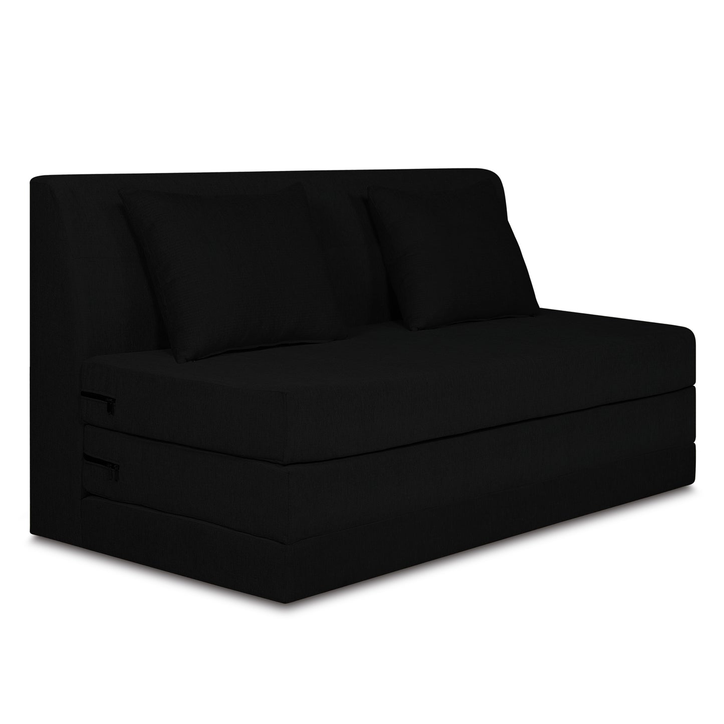 Adorn India Easy Highback Two Seater Sofa Cum Bed Decent 4' x 6' (Black) (1 Year Warranty)