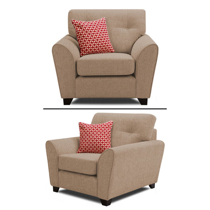 Adorn India Moris 3+2+1 6 Seater Sofa Set (Beige) (3 Year Warranty)