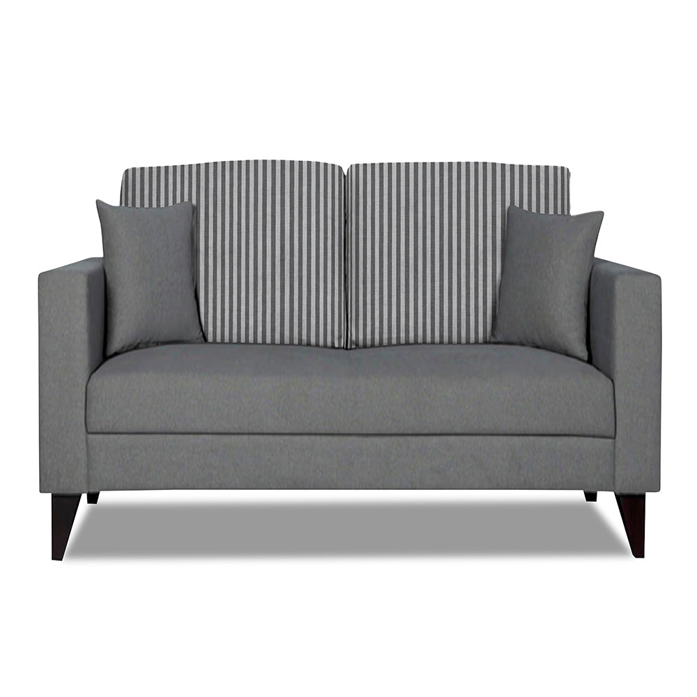 Adorn India Hector Stripes 2 Seater Sofa (Grey) Martin Plus (3 Year Warranty)