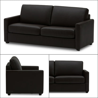 Adorn India Exclusive Flavio Leatherette 3+2 Sofa Set (Black)